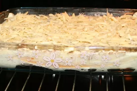 Лазанья из слоеного теста с курицей и грибами: шаг 12