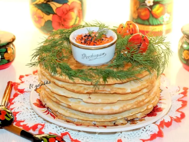 Блины с мясным припеком и икорным соусом #масленица: шаг 12
