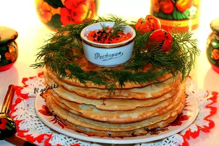 Блины с мясным припеком и икорным соусом #масленица: шаг 12