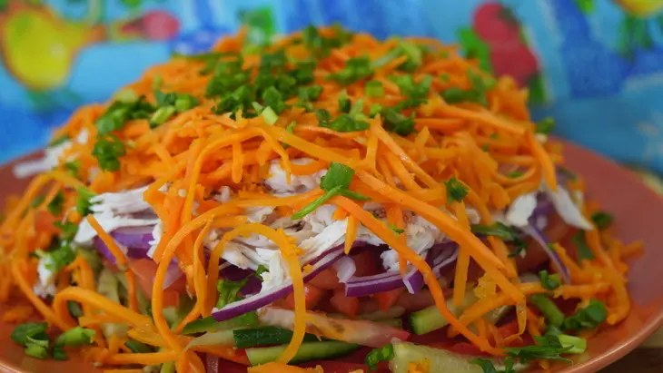 Восточный овощной салат с куриной грудкой: шаг 9