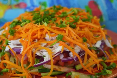 Восточный овощной салат с куриной грудкой: шаг 9