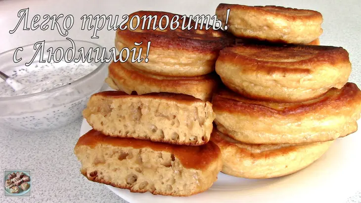 Пышные оладьи без дрожжей на молоке и вареной сгущенке: шаг 10