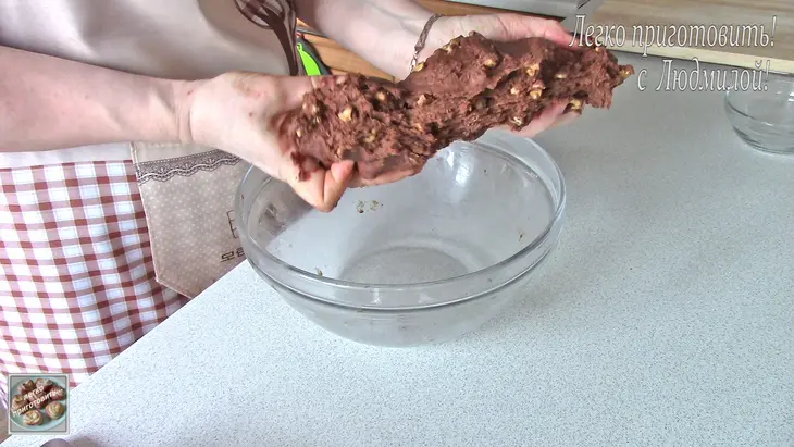 Постное (вегетарианское) шоколадное печенье с орехами: шаг 5