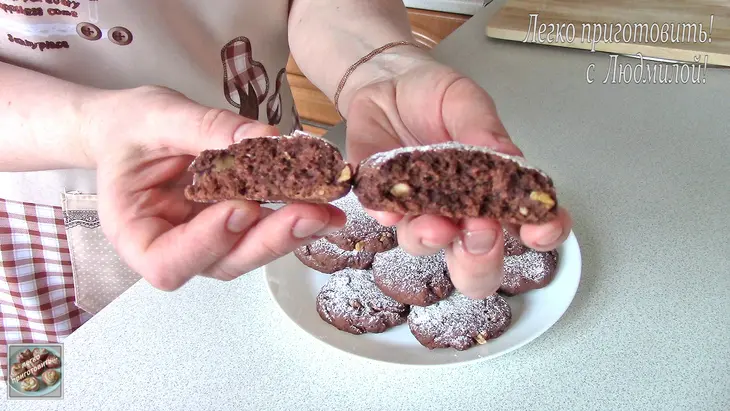 Постное (вегетарианское) шоколадное печенье с орехами: шаг 10