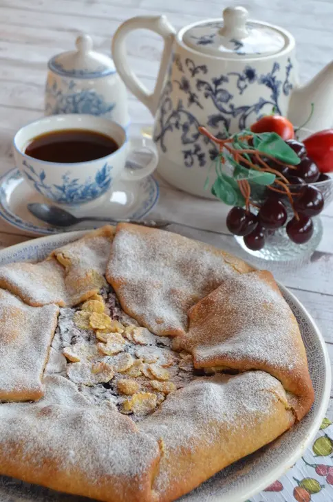 Кукурузная галета с домашним сыром и ягодами.: шаг 8
