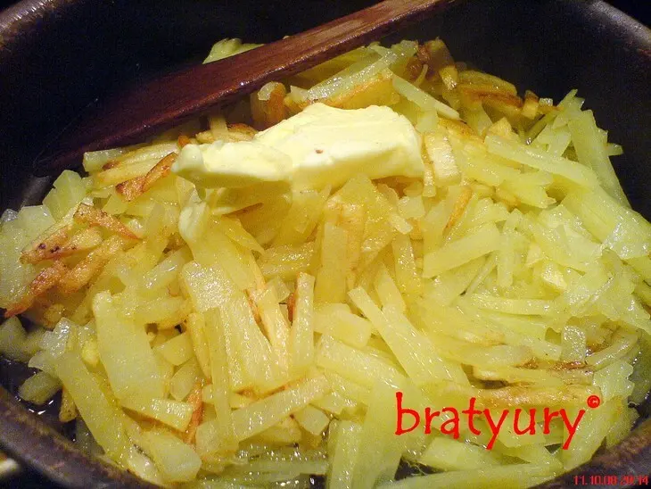 Картофель с беконом, жареный на трёх жирах: шаг 7