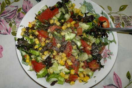 Овощной салат с кукурузой #махеевънаприроде: шаг 6