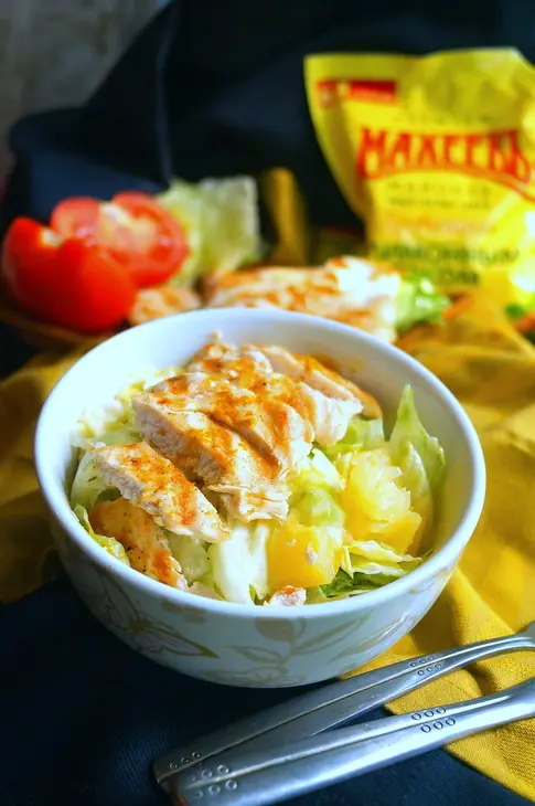Салат с куриной грудкой и ананасами #махеевънаприроде: шаг 4