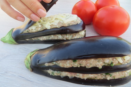 Фаршированные баклажаны / eggplant with meat: шаг 4