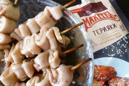 Мини-шашлычки из кальмаров с чесноком и лаймом #махеевънаприроде: шаг 6