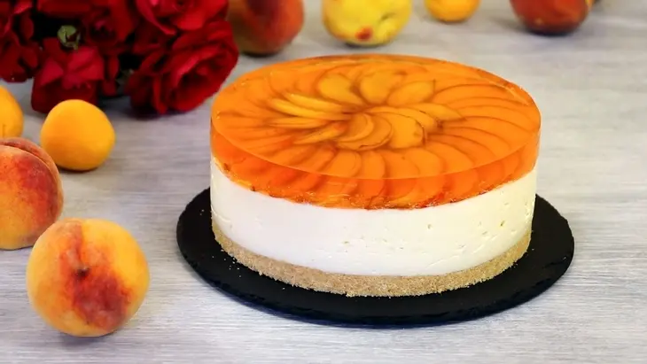 Муссовый торт с персиками (без выпечки): шаг 1