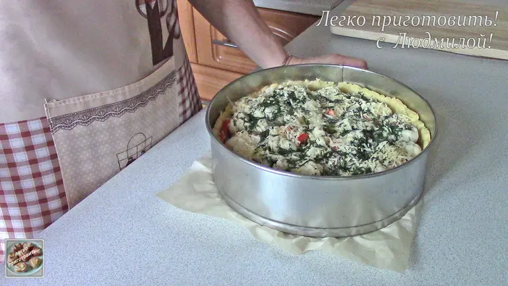 Открытый пирог с рыбой и овощами: шаг 10