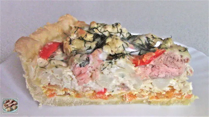 Открытый пирог с рыбой и овощами: шаг 12