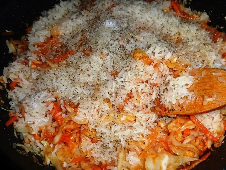 Капуста с рисом и курицей#греция: шаг 6