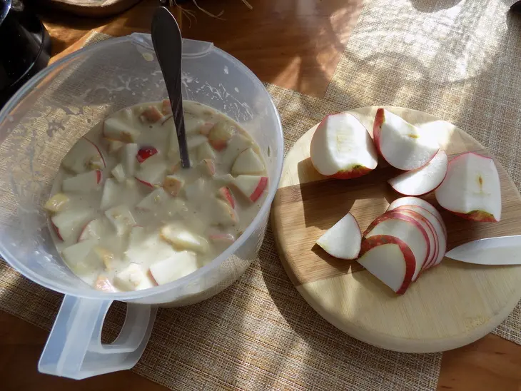 Овсяный пирог с яблоком и кабачком#россия: шаг 1