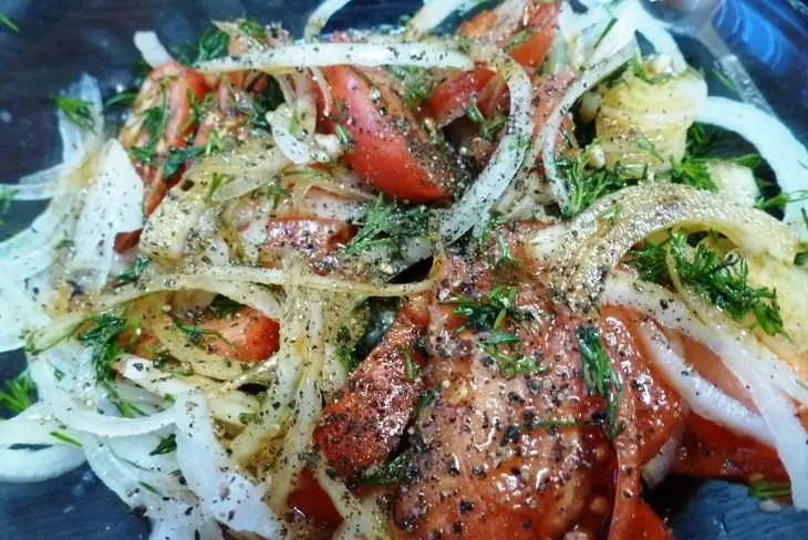 Маринованная сельдь с соевым соусом и помидорами #азия: шаг 3