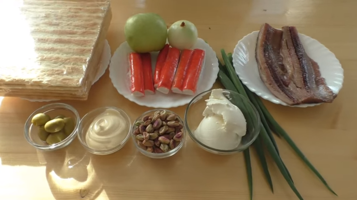 Закусочный торт / морской наполеон: шаг 1