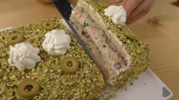 Закусочный торт / морской наполеон: шаг 8