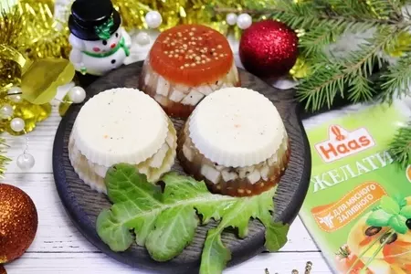 Закусочное заливное "пирожное" из куриного мяса: шаг 6
