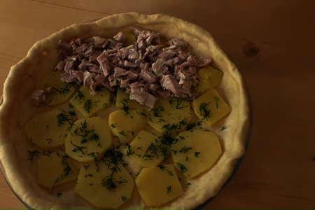 Пирог с картошкой, мясом и заварным кремом: шаг 5
