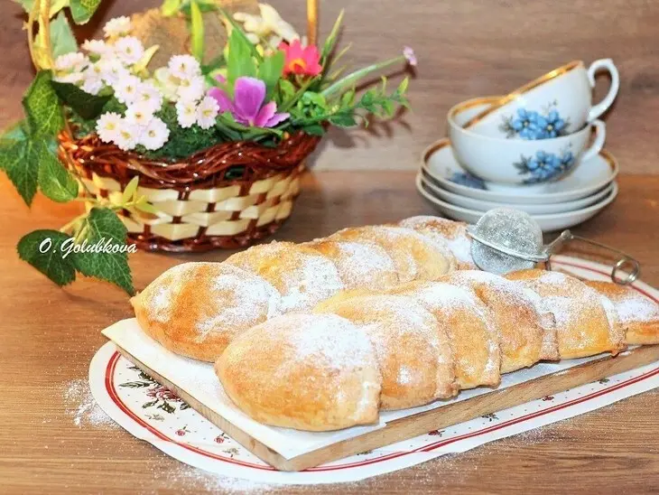 Творожные пирожки с фруктовой начинкой. “махеевъ”, 8 марта: шаг 14