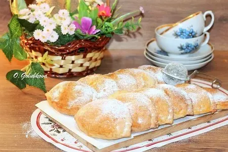 Творожные пирожки с фруктовой начинкой. “махеевъ”, 8 марта: шаг 14