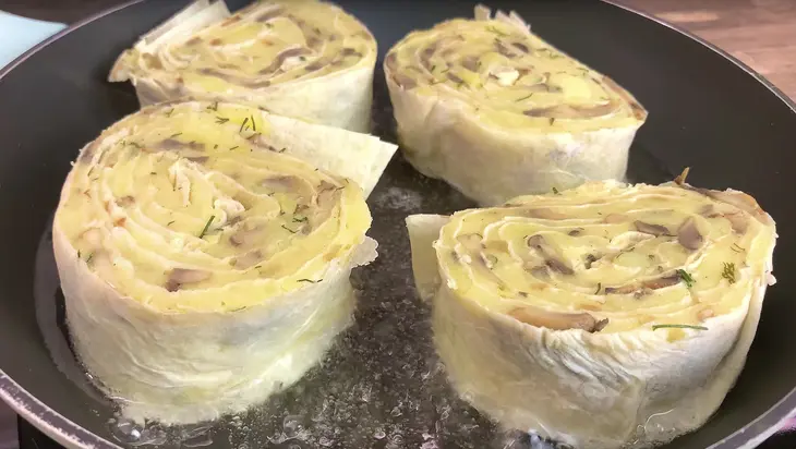 Лаваш с картошкой и грибами, постный рецепт на каждый день: шаг 7