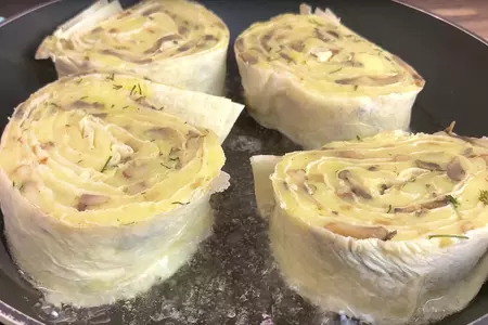 Лаваш с картошкой и грибами, постный рецепт на каждый день: шаг 7