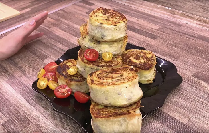 Лаваш с картошкой и грибами, постный рецепт на каждый день: шаг 8