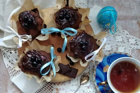 Шоколадные кексы на желтках со смородиной #пасха: шаг 12
