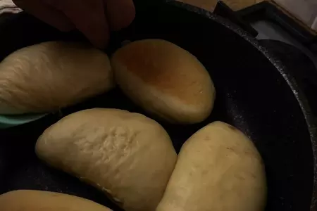 Булочки с кремом на сковороде, без духовки: шаг 5
