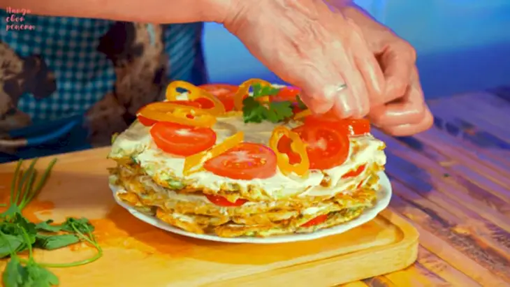 Кабачковый закусочный торт с помидорами: шаг 9