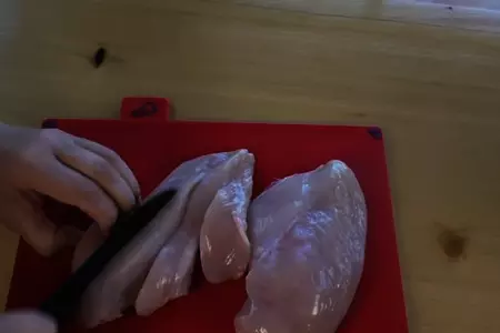Веер с овощами из куриного филе, за считанные минуты: шаг 1