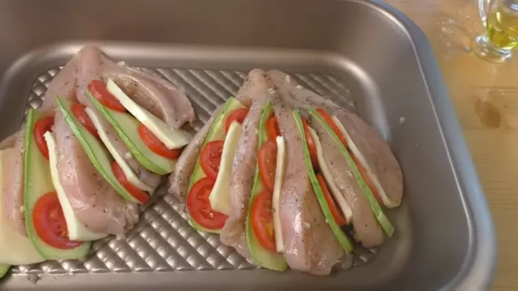 Веер с овощами из куриного филе, за считанные минуты: шаг 4