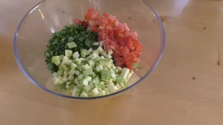 Польский завтрак / блины с овощами и сыром: шаг 2