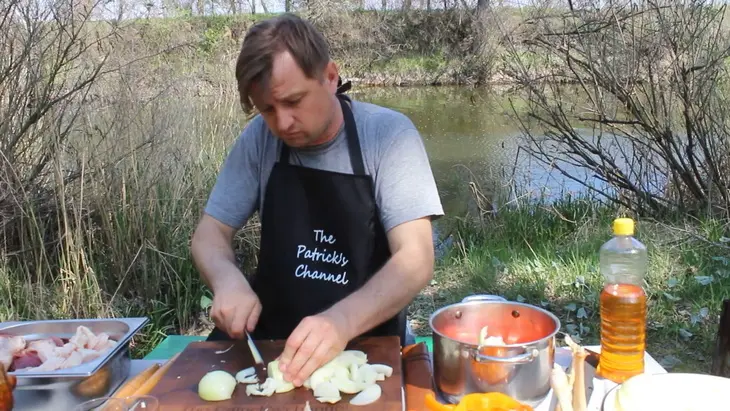 Думляма узбекская в казане: шаг 3