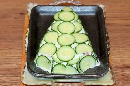 Салат с беконом и овощами "елочка": шаг 9