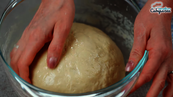 Мясной пирог из сдобного дрожжевого теста в духовке: шаг 3