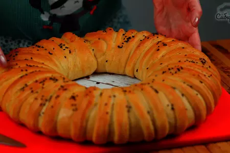 Мясной пирог из сдобного дрожжевого теста в духовке: шаг 8