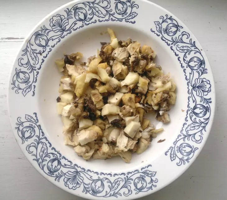 Блинные узелки с курицей и грибами #масленица2021: шаг 7