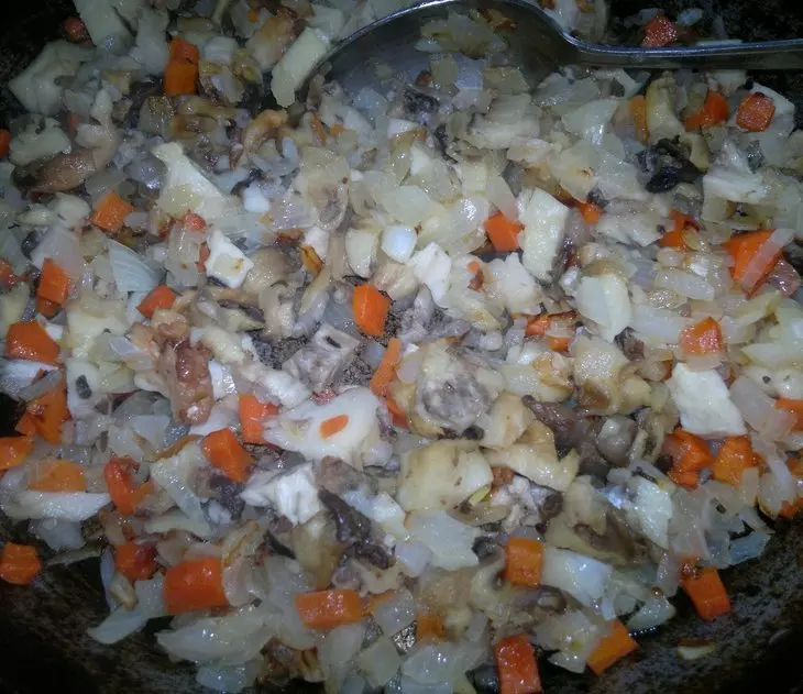 Блинные узелки с курицей и грибами #масленица2021: шаг 8