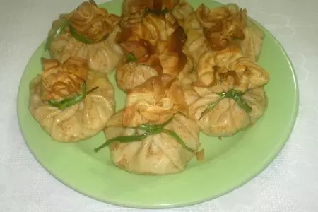 Блинные узелки с курицей и грибами #масленица2021: шаг 18