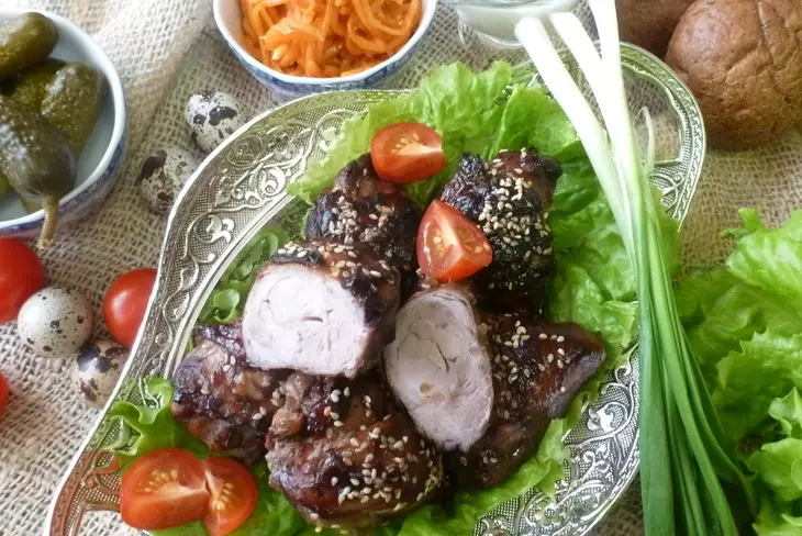 Куриные ножки с чесноком, запеченные с соусом барбекю: шаг 5