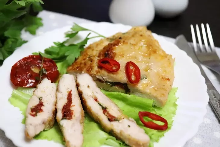 Куриная грудка, фаршированная вялеными томатами и сыром: шаг 5