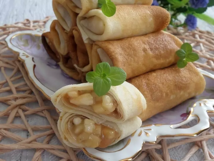 Молочные блинчики с бананом и карамелью #масленица2021: шаг 16