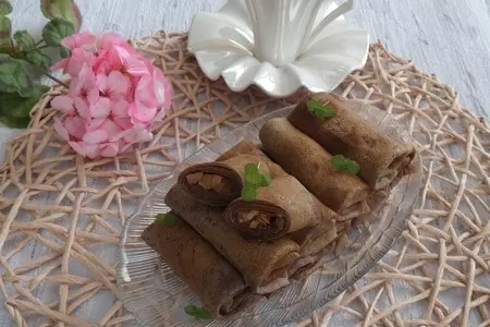 Шоколадные блины с яблоком и корицей #масленица2021: шаг 16