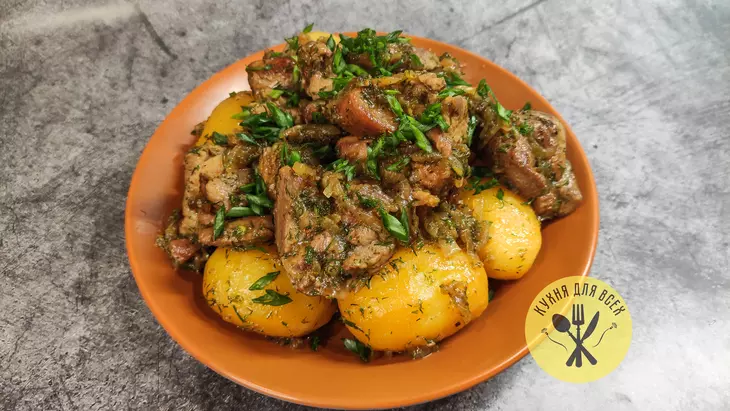 Картошка по сибирски с индейкой, в казане: шаг 2