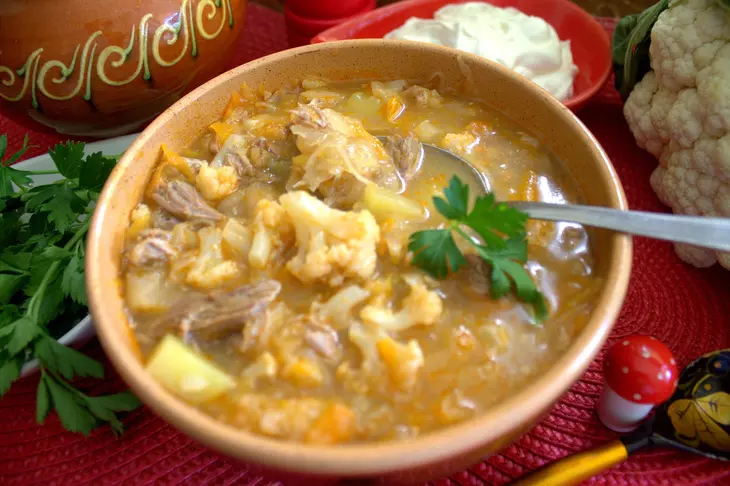 Щи с цветной капустой и тыквой #литкухня и #кулинар: шаг 9