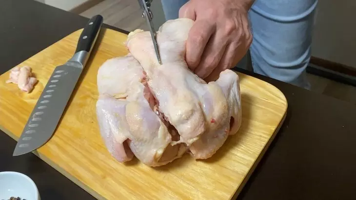 Жаренный цыплёнок табака: шаг 1
