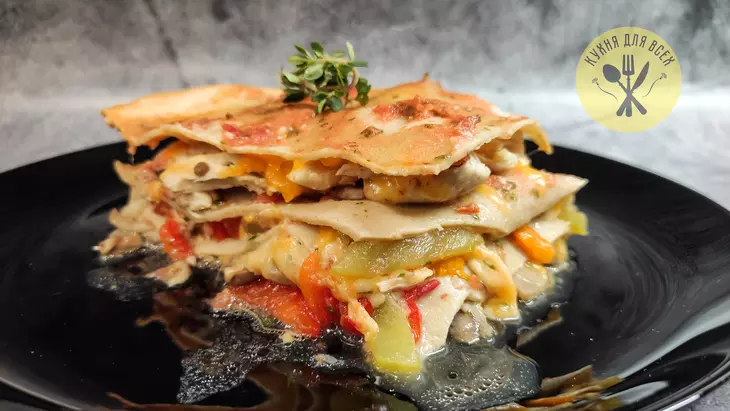 Лазанья с курицей и грибами: шаг 2